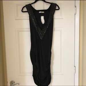 Open back black dress